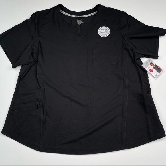 Scrub Top Climate Right Cuddl Duds Scrubs Medical Hospital Nurse Doctor 3X New - Picture 3 of 13